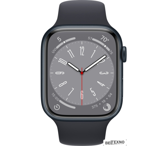             Умные часы Apple Watch Series 8 LTE 45 мм (алюминиевый корпус, полуночный/полуночный, спортивный силиконовый ремешок)        