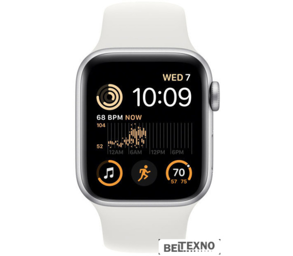             Умные часы Apple Watch SE 2 40 мм (алюминиевый корпус, серебристый/белый, спортивный силиконовый ремешок)        