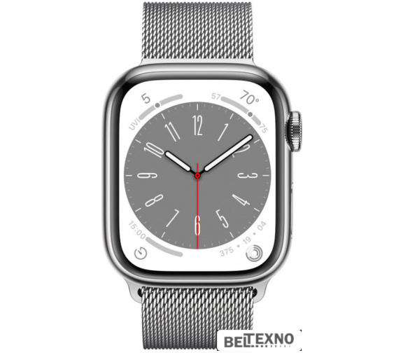             Умные часы Apple Watch Series 8 41 мм (корпус из нержавеющей стали, серебро/миланский серебристый)        