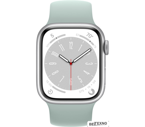             Умные часы Apple Watch Series 8 41 мм (алюминиевый корпус, серебристый/суккулент, силиконовый ремешок)        