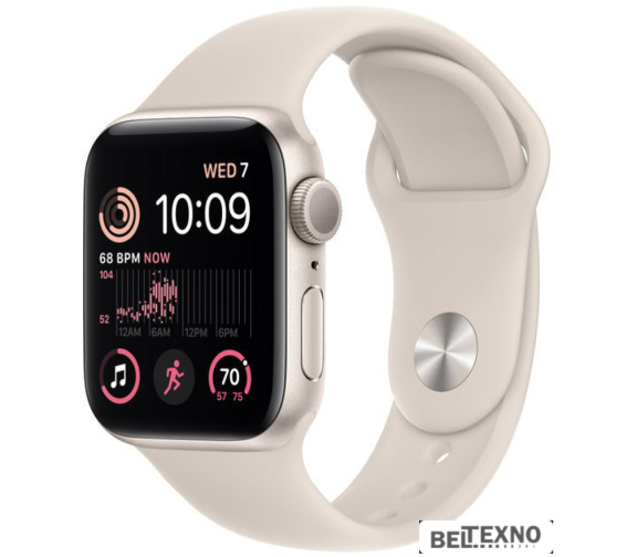             Умные часы Apple Watch SE 2 40 мм (алюминиевый корпус, звездный свет/звездный свет, спортивный силиконовый ремешок)        