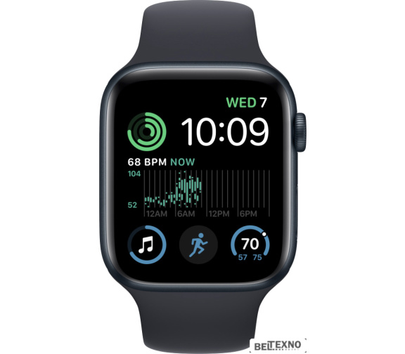             Умные часы Apple Watch SE 2 44 мм (алюминиевый корпус, полуночный/полуночный, спортивный силиконовый ремешок)        