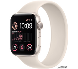             Умные часы Apple Watch SE 2 44 мм (алюминиевый корпус, звездный свет/звездный свет, силиконовый ремешок)        