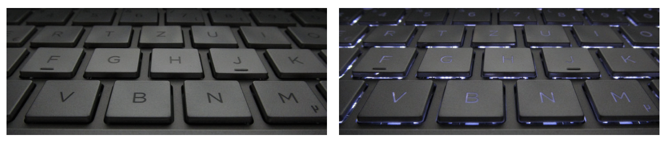 яркая подсветка клавиатуры ноутбука HP ENVY x360 15