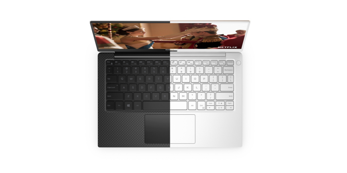 два цвета корпуса на выбор - светлый и тёмный. алюминиевый корпус у ноутбук Dell XPS 9370 