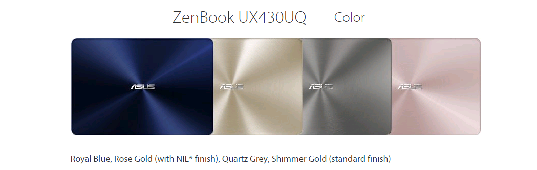 ноутбук ASUS UX430UQ цвета корпуса