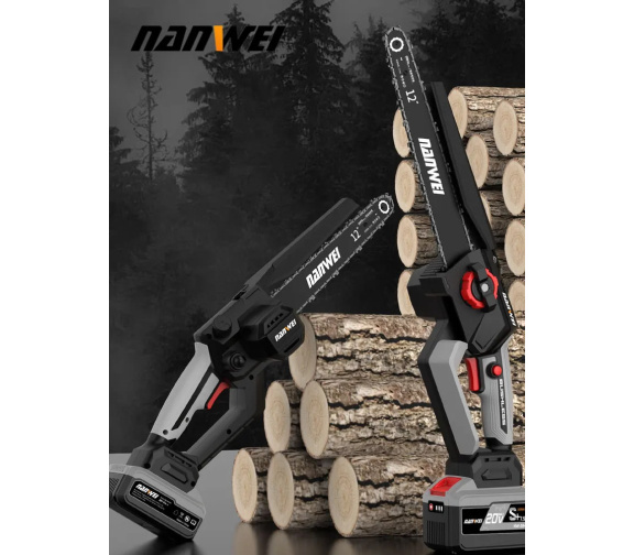 Распил бревна аккумуляторной цепной пилой NANWEI-ES5121X Model X