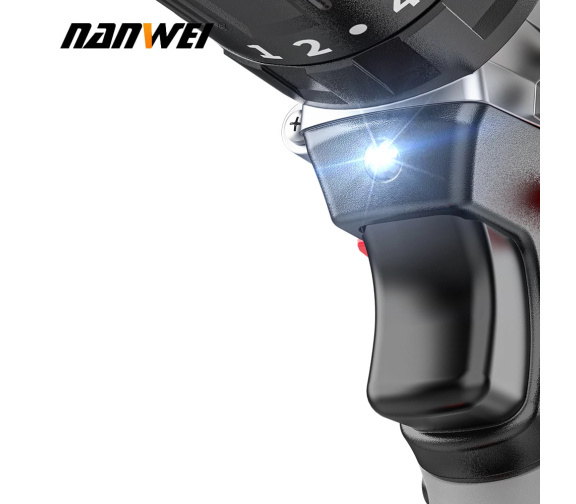 Металлический патрон 13 мм и боковая рукоятка шуруповерта NANWEI NW-D5217C-6