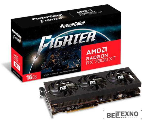             Видеокарта PowerColor Fighter AMD Radeon RX 7800 XT 16GB GDDR6 RX 7800 XT 16G-F/OC        