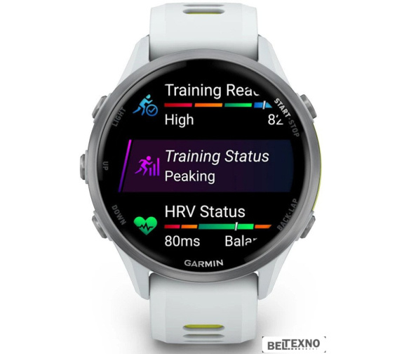  Умные часы Garmin Forerunner 970 47 мм (белый/зеленый) 