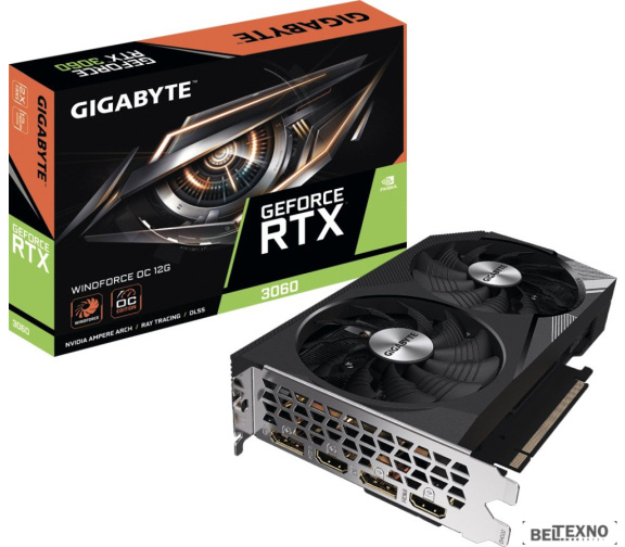       Видеокарта Gigabyte GeForce RTX 3060 Windforce OC 12G GV-N3060WF2OC-12GD    