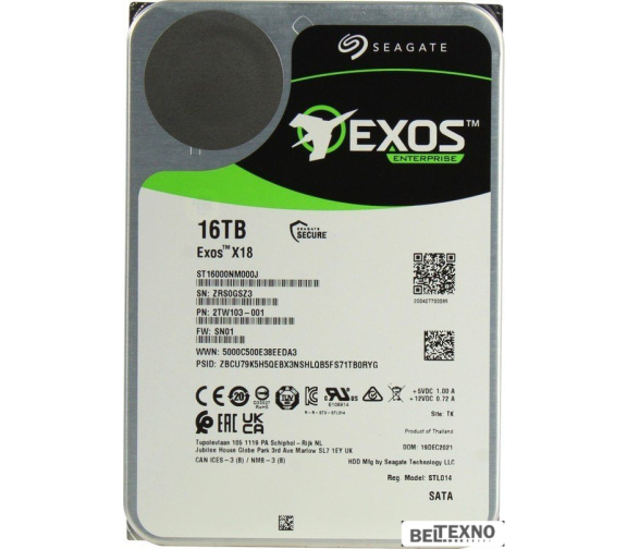       Жесткий диск Seagate Exos X18 16TB ST16000NM000J    