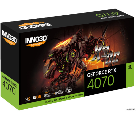             Видеокарта Inno3D GeForce RTX 4070 X3 OC N40703-126XX-185252L        