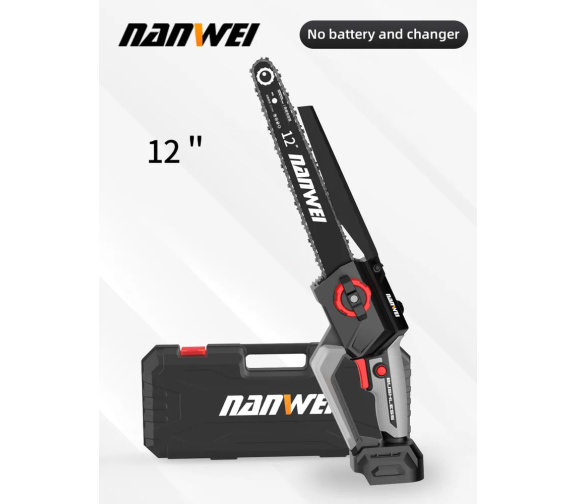 Комплектация аккумуляторной цепной пилы NANWEI Model X с шиной 12 дюймов
