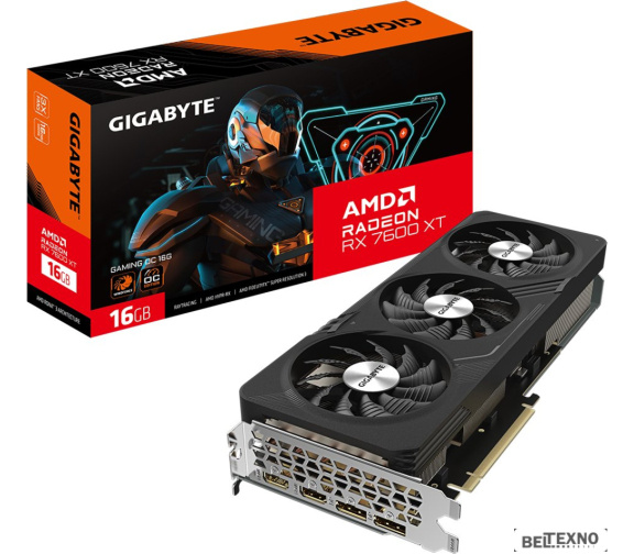             Видеокарта Gigabyte Radeon RX 7600 XT Gaming OC 16G GV-R76XTGAMING OC-16GD        