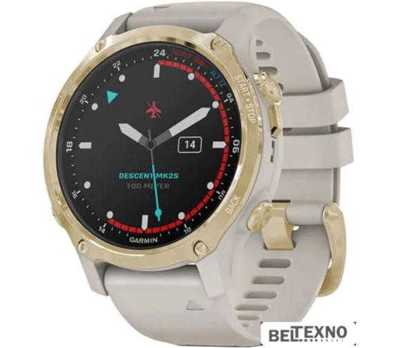             Профессиональные умные часы Garmin Descent Mk2s (светло-золотистый/светло-песочный)        