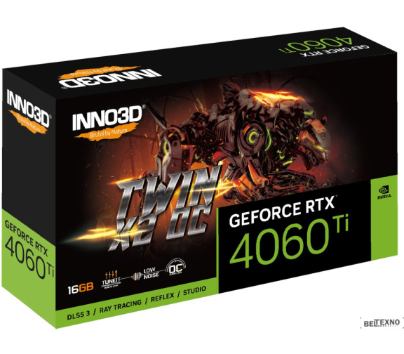             Видеокарта Inno3D GeForce RTX 4060 Ti 16GB Twin X2 OC N406T2-16D6X-178055N        