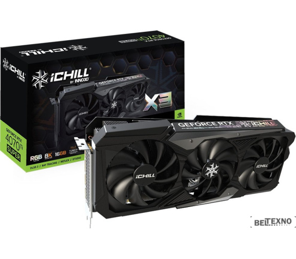             Видеокарта Inno3D GeForce RTX 4070 Ti Super iChill X3 C407TS3-166XX-186148H        