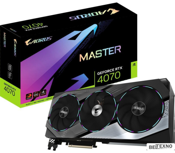             Видеокарта Gigabyte Aorus GeForce RTX­­ 4070 Master 12G GV-N4070AORUS M-12GD        