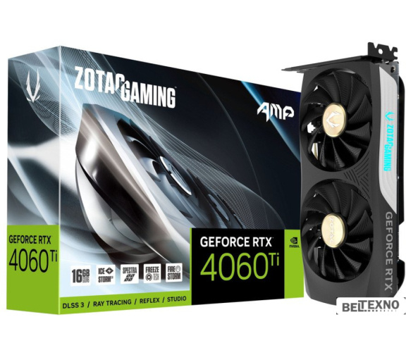             Видеокарта ZOTAC GeForce RTX 4060 Ti 16GB AMP ZT-D40620F-10M        