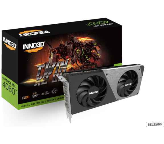             Видеокарта Inno3D GeForce RTX 4060 Ti 16GB Twin X2 OC N406T2-16D6X-178055N        