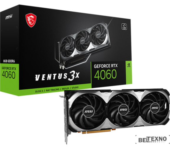             Видеокарта MSI GeForce RTX 4060 Ventus 3X 8G        