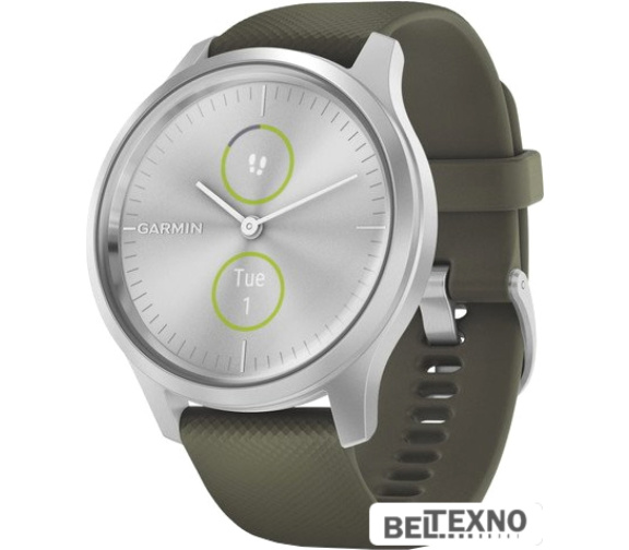             Гибридные умные часы Garmin Vivomove Style (серебристый/зеленый)        
