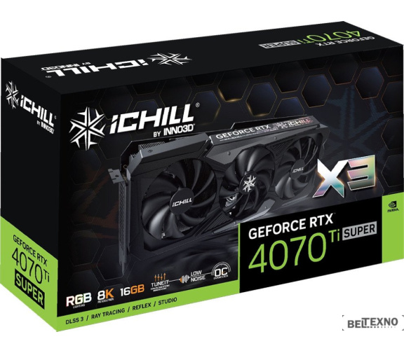             Видеокарта Inno3D GeForce RTX 4070 Ti Super iChill X3 C407TS3-166XX-186148H        