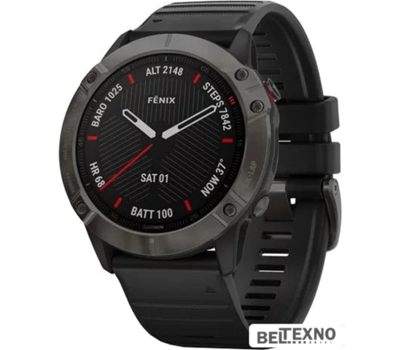            Умные часы Garmin Fenix 6X Sapphire (серый DLC/черный)        
