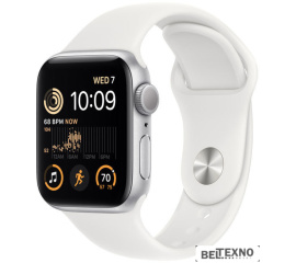             Умные часы Apple Watch SE 2 40 мм (алюминиевый корпус, серебристый/белый, спортивный силиконовый ремешок)        