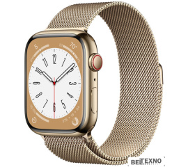             Умные часы Apple Watch Series 8 45 мм (корпус из нержавеющей стали, золото/миланский золотистый)        