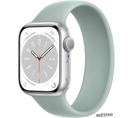             Умные часы Apple Watch Series 8 41 мм (алюминиевый корпус, серебристый/суккулент, силиконовый ремешок)        