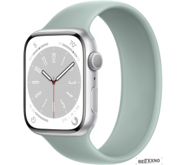             Умные часы Apple Watch Series 8 45 мм (алюминиевый корпус, серебристый/суккулент, силиконовый ремешок)        