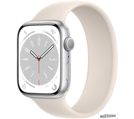             Умные часы Apple Watch Series 8 45 мм (алюминиевый корпус, серебристый/звездный свет, силиконовый ремешок)        